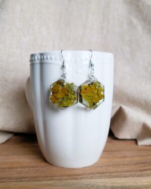 naušnice od epoksi smole i lišaja